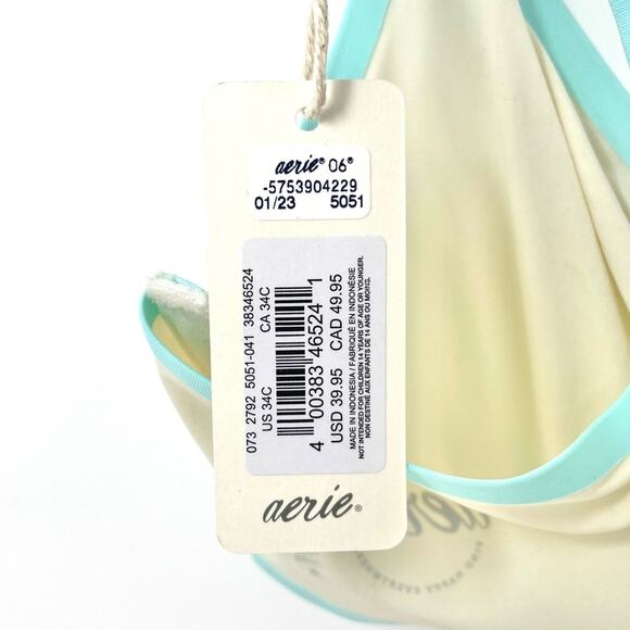 Aerie SMOOTHEZ Sheer Full Coverage Unlined Underwire Cream Bra Women's 34C $40 - Picture 5 of 7